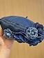 billiga Damhattar-vintage blomdekor baskerkeps för kvinnor blå denim tvättade basker lättvikts åttkantig hatt klassiska målarhattar