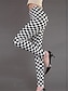 abordables Leggings-Mujer Polainas Estampado Media cintura Longitud total Lineas blancas y negras Otoño