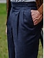 cheap Dress Pants-Men&#039;s Dress Pants Winter Pants Trousers Suit Pants Tweed Pants Pocket Plain Comfort Breathable Outdoor Daily Going out Fashion Casual Dark Blue