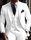billiga Kostymer-gula balkräkter för män bröllopsdräkter 3-delad enfärgad slim fit enkelknäppt två-knappar 2024
