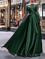 זול שמלות ערב-שמלת ערב שמלת ערב שמלת אלגנטית שמלת כלה אורחת סתיו באורך הרצפה עם שרוול ארוך חגורת כתף/אבנט סאטן עם אפליקציות 2024