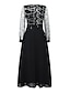 cheap Party Dresses-Women&#039;s Black Dress Sequin Dress Prom Dress Sequins Mesh V Neck Long Sleeve Birthday Vacation Black Spring Winter