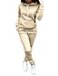 ieftine Costume din Două Piese-Pentru femei Hanorac cu Glugă Trening Seturi de pantaloni Culoare solidă În aer liber Casual Cordon Negru Manșon Lung Cald Sport Capișon Toamna iarna