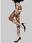 baratos Leggings de mulher-Mulheres Leggings Fibra de Leite Leopardo Leopardo laranja Leopardo listrado Moda Cintura Alta Comprimento total Ao ar livre Rua Outono Inverno