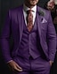 cheap Suits-Red Men&#039;s Prom Suits Wedding Suits 3 Piece Solid Colored Slim Fit Single Breasted One-buttons 2024
