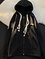 Χαμηλού Κόστους Γυναικείες Κουκούλες &amp; Φούτερ-Γυναικεία Φερμουάρ φούτερ hoodie Υφή Συμπαγές Χρώμα Causal Αθλητικά Κορδόνι Κουμπώσου Μπροστινή τσέπη Μαύρο Λευκό Ενεργό Αθλητικός Ρουχισμός ΦΟΥΤΕΡ με ΚΟΥΚΟΥΛΑ Μακρυμάνικο Πάνω Μικροελαστικό