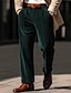 ieftine Pantaloni de rochie-Bărbați Costume Pantaloni Pantaloni casual Pantaloni de catifea Buzunar frontal Picior drept Simplu Confort Afaceri Zilnic Concediu Modă Șic &amp; Modern Verde Militar Roșu Vin
