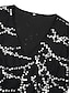 preiswerte abendkleider-Damen schwarzes kleid Paillettenkleid Ballkleid Pailletten Gitter V Ausschnitt Langarm Geburtstag Urlaub Schwarz Frühling Winter