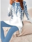 abordables Conjuntos de dos piezas de mujer-Mujer Camiseta Conjuntos de pantalones Graphic Casual Diario Estampado Azul Marino Manga Larga Moda Escote Redondo Primavera &amp; Otoño