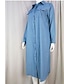 abordables robes unies-Robe en jean Robe casual Femme Robe longue maxi Coton Jean Décontractées Mature Extérieur robe hiver du quotidien Col de Chemise Bouton Poche manche longue Eté Printemps Automne 2023 Ample Noir Bleu