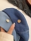 cheap Women&#039;s Hats-Denim Beret Hat With Button For Women Vintage Beanie Hat Outdoor Streetwear Stylist Painter Hat