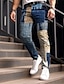 abordables pantalon habillé imprimé en 3D pour homme-Bloc de couleur Tartan Entreprise Décontractées Homme Impression 3D pantalon de costume Pantalon Extérieur Usage quotidien Vêtement de rue Polyester bleu marine Bleu Roi Bleu S M L Taille médiale