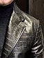 baratos Blazer e Jaqueta-Moda masculina couro pu jaqueta casual blazer plus size regular sob medida ajuste cor sólida único breasted dois botões preto 2024