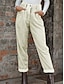 baratos Calças de mulher-Calças femininas calças de veludo em linha reta comprimento total veludo moda streetwear diário arroz branco preto m l outono inverno