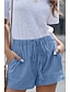 preiswerte Damenshorts-Damen Basic Casual Shorts Kurze Hosen Weite Hosen Ausgebeult Tasche Kurz Hose Täglich Festtage Mikro-elastisch Einfache Baumwollmischung Leicht Draussen Mittlere Taillenlinie Hellblau Weinrot Rosa