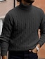 cheap Men&#039;s Pullover Sweater-Men&#039;s Sweater Turtleneck Sweater Pullover Ribbed Cable Knit Knit Knitted Plain Turtleneck Keep Warm Modern Contemporary Daily Wear Going out Clothing Apparel Fall &amp; Winter Black White M L XL