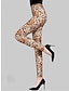 baratos Leggings de mulher-Mulheres Leggings Fibra de Leite Leopardo Leopardo laranja Leopardo listrado Moda Cintura Alta Comprimento total Ao ar livre Rua Outono Inverno