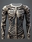 cheap Men&#039;s 3D T-shirts-Graphic Skull Skeleton Fashion Designer Casual Men&#039;s 3D Print T shirt Tee Sports Outdoor Holiday Going out T shirt White Khaki Long Sleeve Crew Neck Shirt Spring &amp;  Fall Clothing Apparel S M L XL 2XL