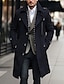 cheap Men&#039;s Trench Coat-Men&#039;s Winter Coat Wool Coat Overcoat Daily Wear Going out Winter Polyester Thermal Warm Washable Outerwear Clothing Apparel Fashion Warm Ups Plain Pocket Stand Collar Zipper