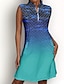 abordables Colección de diseñador-Mujer vestido de golf Azul Sin Mangas Protección Solar Traje de tenis Ropa de golf para damas Ropa Trajes Ropa Ropa