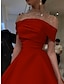 Χαμηλού Κόστους Βραδινά Φορέματα-βραδινό φόρεμα σε γραμμή κομψό φόρεμα επίσημο κόκκινο πράσινο φόρεμα κοντό μανίκι ψευδαίσθηση σατέν λαιμόκοψης με ρουχαλές χάντρες 2024