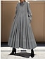 cheap Shirt Dresses-Women&#039;s Shirt Dress Casual Dress Swing Dress Maxi long Dress Outdoor Daily Vacation Polyester Fashion Classic Shirt Collar Pleated Button Long Sleeve Fall Winter Loose Fit Pure Color