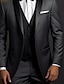 billige Tuxedo dresser-svarte balldresser til bryllupsfest smoking 3-delt sjalkrage ensfarget pluss størrelse skreddersydd passform enkeltspent enknapps 2024