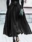 Χαμηλού Κόστους Μονές φούστες-Γυναικεία Γραμμή Α Κούνια Μακρύ Φούστες Τσέπη Μονόχρωμο Δρόμος Καθημερινά Φθινόπωρο &amp; Χειμώνας Πολυεστέρας Κομψό Βίντατζ Κρασί Μαύρο Πράσινο Χακί