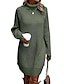 cheap Sweater Dresses-Women&#039;s Sweater Dress Jumper Dress Winter Dress Mini Dress Knitwear Fashion Casual Pure Color Outdoor Daily Vacation Going out Turtleneck Long Sleeve 2023 Loose Fit Black White Wine S M L XL