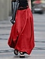 cheap Plain Skirts-Women&#039;s Skirt A Line Swing Long Skirt Maxi High Waist Skirts Pocket Solid Colored Street Daily Winter Polyester Fashion Casual Black Red Gray