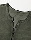 billige Casual T-skjorter for menn-Herre Henly-skjorte T-skjorte Langermet skjorte عادي Henley Gate Feriereise Langermet Klær 100 % bomull Mote Årgang Grunnleggende