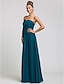 cheap Bridesmaid Dresses-Sheath / Column Strapless Floor Length Chiffon Bridesmaid Dress with Side Draping / Ruffles by LAN TING BRIDE®