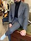 baratos Fatos-preto&amp;amp; ternos de tweed masculinos brancos xadrez houndstooth outono de 2 peças&amp;amp;Ternos de casamento de inverno calças blazer casuais conjunto sob medida ajuste único breasted um botão 2024