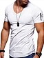 billige Casual T-shirts til mænd-Herre Skjorte T-shirt T-Shirts Grafisk Vanlig V-hals Vandopslæmningstryk Plusstørrelser Afslappet Fitness Kortærmet Tøj Muskel Slim Pasform Bekvem Træning