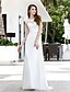 cheap Wedding Dresses-A-Line Scoop Neck Sweep / Brush Train Chiffon / Tulle Made-To-Measure Wedding Dresses with Bowknot / Beading / Appliques by LAN TING BRIDE®