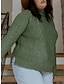 olcso Pulóverek-női molett pulóver pulóver pulóver garbó bordázott kötött poliészter osztott ősz tél rendszeres szabadtéri kirándulás hétvége stílusos molett alkalmi hosszú ujjú tiszta szín zöld szürke xs s m