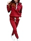 ieftine Costume din Două Piese-Pentru femei Hanorac cu Glugă Trening Seturi de pantaloni Grafic În aer liber Casual Cordon Imprimeu Negru Manșon Lung Cald Sport Capișon Toamna iarna