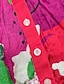 levne Šaty s potiskem-Dámské Barevné bloky Abstraktní Tlačítko Tisk Rozdělený krk Maxi dlouhé šaty Denní Dovolená 3/4 délka rukávu Léto Jaro