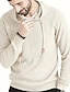 billiga tröja för män-Herr Pullover tröja Ribbad Sticka Normal Snörning Klassisk Slät Huva Modernt Modernt Arbete Dagliga kläder Kläder Vinter Svart Beige M L XL