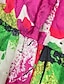 abordables Robes à motifs-Femme Bloc de couleur Abstrait Bouton Imprimer Col fendu Robe longue maxi du quotidien Vacances Manches 3/4 Eté Printemps