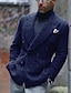 olcso Blézer és kabát-férfi divat alkalmi blézer dzseki gyapjú mellkasi zsebes blézer molett normál testreszabott szabású egyszínű kétsoros, hatgombos lila szürke 2024