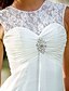 baratos Vestidos de Casamento-Recepção Frente Única Vestidos de noiva Linha A Barco Pescoço Alças Regulares Até o Tornozelo Renda Vestidos de noiva Com Apliques 2024