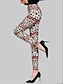 baratos Leggings de mulher-Mulheres Leggings Fibra de Leite Leopardo Leopardo laranja Leopardo listrado Moda Cintura Alta Comprimento total Ao ar livre Rua Outono Inverno