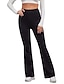 abordables leggings évasés-Femme leggings évasés Polyester Couleur unie blanc Noir Mode Taille haute Toute la longueur Extérieur Yoga Automne Hiver