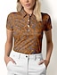 abordables Ropa de golf femenina-Mujer Camisas de polo Morado Manga Corta Protección Solar Camiseta Floral Ropa de golf para damas Ropa Trajes Ropa Ropa