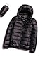 cheap Quilted Coat-Women&#039;s Parka Quilted Coat Cropped Puffer Jacket Lightweight Winter Coat Thermal Warm Windproof Zipper Hooded Coat with Pocket Packable Casual Jacket Long Sleeve Fall Outerwear Navy Black Pink Khaki