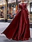 levne Večerní šaty-večerní šaty společenské šaty elegantní šaty svatební host délka na podlahu dlouhý rukáv pásek / šerpa satén s nášivkami 2024