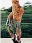 preiswerte Leggings-Damen Leggins Polyester Leopard Bühnenlicht vielfarbig Gelb Aktiv Hoher Taillenbund In voller Länge Outdoor Yoga Herbst Winter