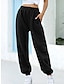 זול מכנסי מטען לנשים-בגדי ריקוד נשים מכנסי טרנינג מכנסיים כותנה מותניים גבוהים באורך מלא שחור סתיו