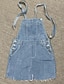 cheap Mini Skirt-Women&#039;s Skirt Overalls Mini Denim Blue Skirts Spring / Summer Pocket Streetwear Casual Daily Weekend S M L